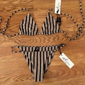 Skin by SAME Striped Bikini Set NWT
